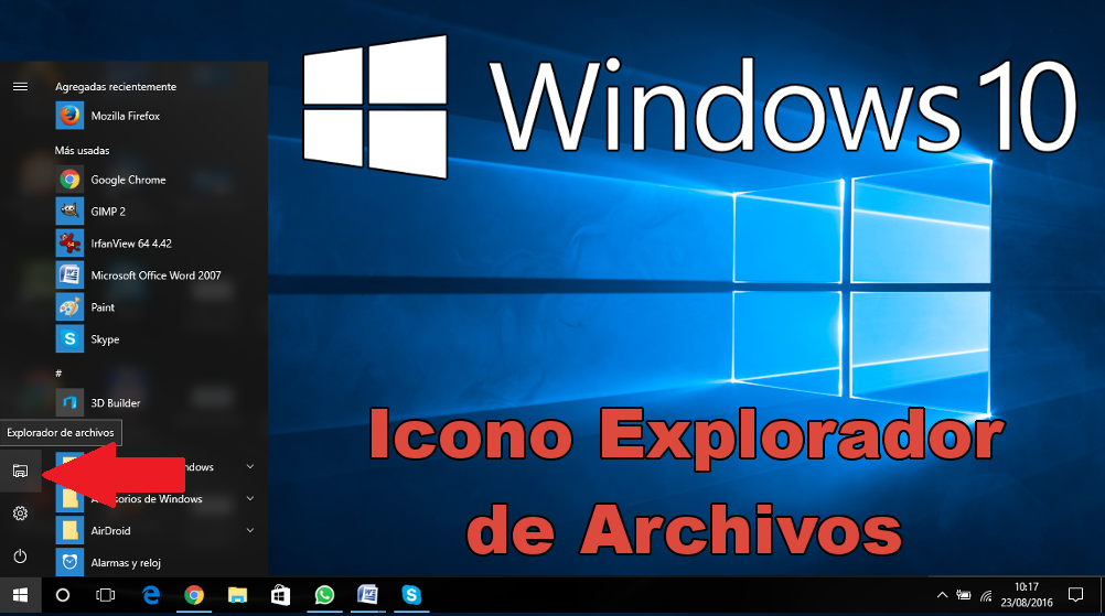 Como Recuperar El Icono Del Explorador De Archivos En El Menú De Inicio En Windows 10 Anniversary 4181
